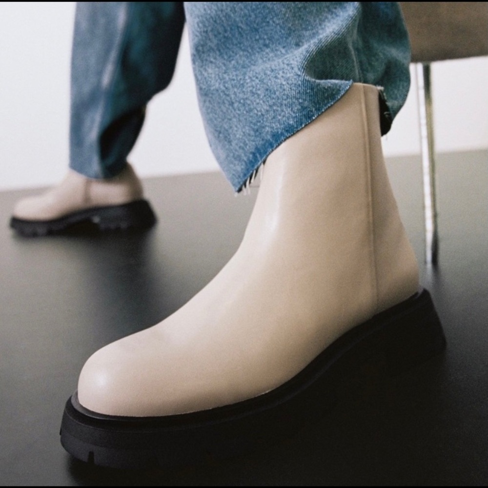 NWT Zara Leather Boots sz 10